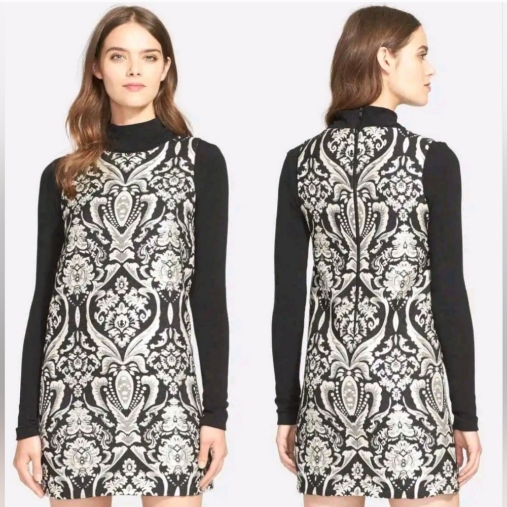Alice+Olivia Clyde Jacquard Damask Shift Dress P2P 16.5 in.